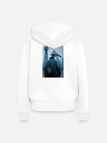 Anthropomorph 01 - Frauen Premium Bio Zip Hoodie - Weiß