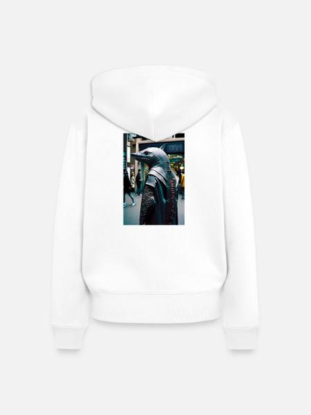 Anthropomorph 09 - Frauen Premium Bio Zip Hoodie - Weiß
