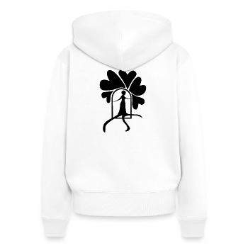 Step out black - Women's Premium Organic Zip Hoodie - white - Back - AI Model Female 172 light (172cm)