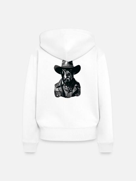 DogHat - Frauen Premium Bio Zip Hoodie - Weiß