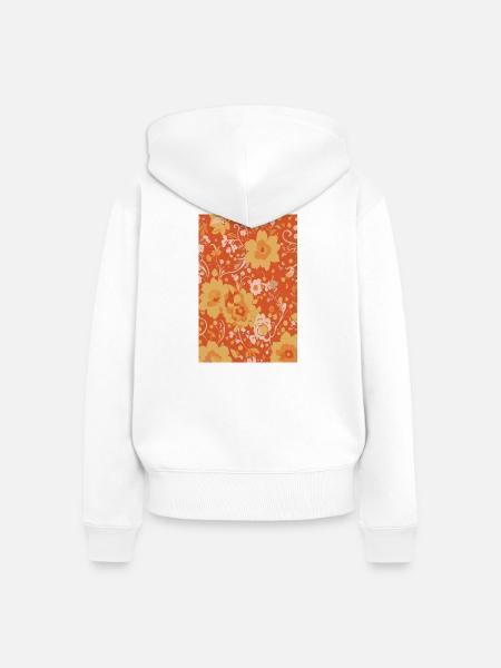 Retro Century Blossom Blumenmuster - Frauen Premium Bio Zip Hoodie - Weiß