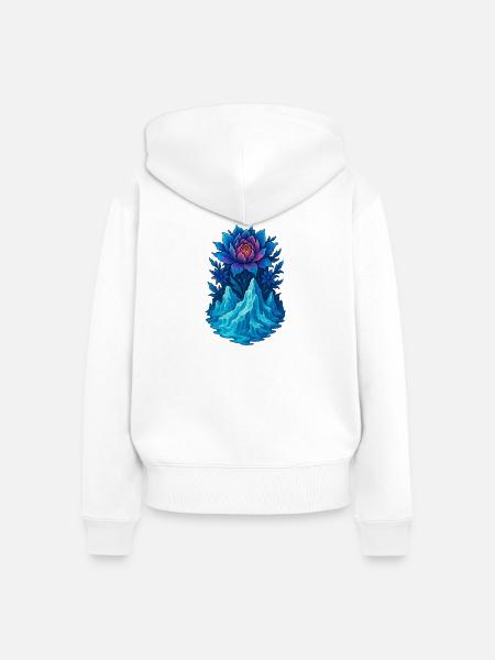 Gletscherblüte - Frauen Premium Bio Zip Hoodie - Weiß