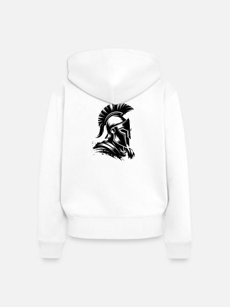 Spartan Black - Frauen Premium Bio Zip Hoodie - Weiß