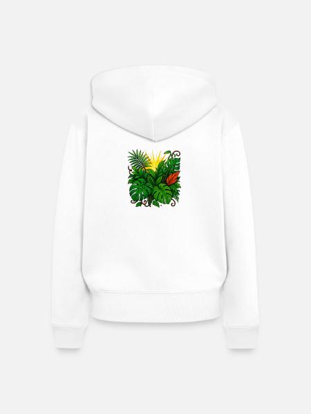 Sunbeam Jungle Burst - Frauen Premium Bio Zip Hoodie - Weiß