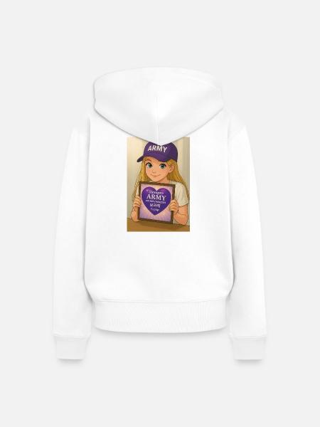 K-Pop-Fans der Armee - Frauen Premium Bio Zip Hoodie - Weiß