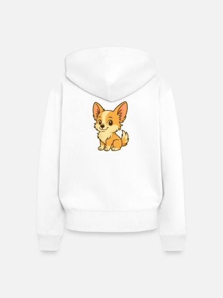 Zuckersüßer Welpe - Chihuahua - Frauen Premium Bio Zip Hoodie - Weiß