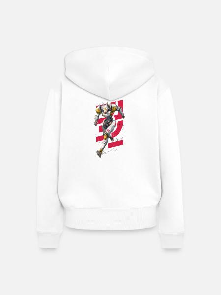 Futuristischer Wolf-Kampfroboter - Frauen Premium Bio Zip Hoodie - Weiß