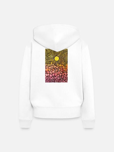 Sonnenuntergang - Frauen Premium Bio Zip Hoodie - Weiß