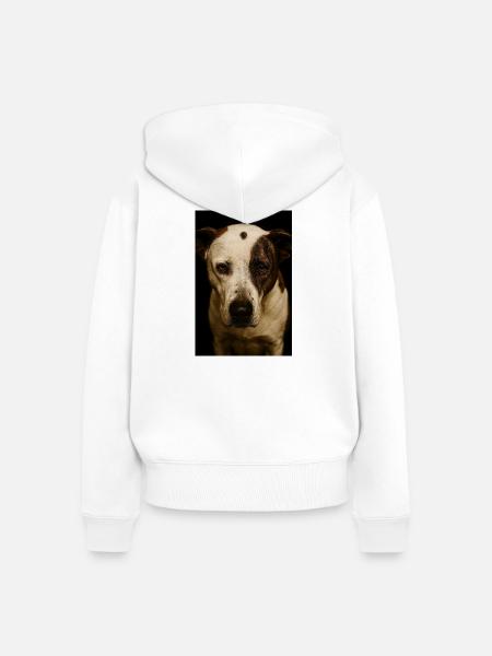 Mein Hund Buddy - Frauen Premium Bio Zip Hoodie - Weiß