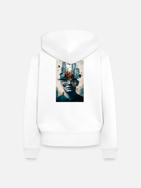 Innerstädtische Mentalität - Frauen Premium Bio Zip Hoodie - Weiß