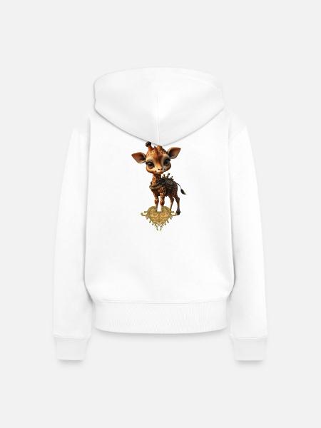 Charmante Steampunk-Giraffe - Frauen Premium Bio Zip Hoodie - Weiß
