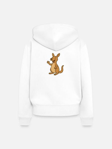 Kaenguru_was_lacht - Frauen Premium Bio Zip Hoodie - Weiß