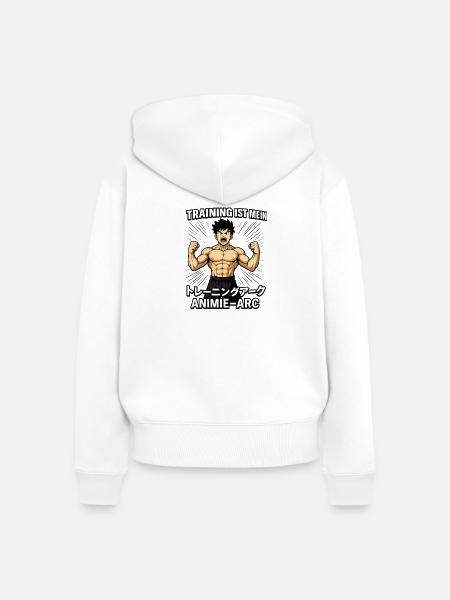 Training Ist Mein Anime Arc - Frauen Premium Bio Zip Hoodie - Weiß