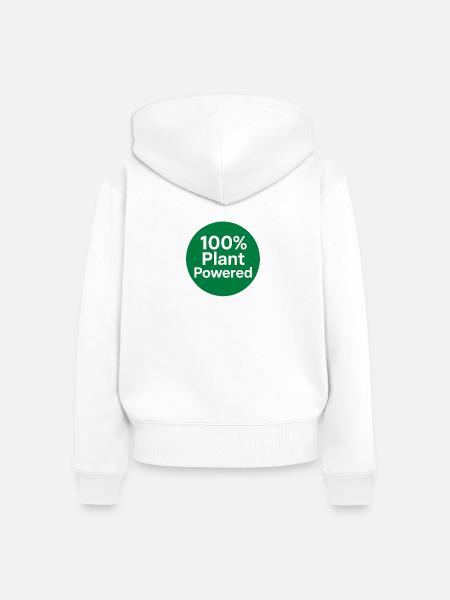 100 Prozent Pflanzenkraft - Frauen Premium Bio Zip Hoodie - Weiß