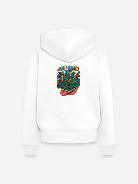 Acid Trip  - Frauen Premium Bio Zip Hoodie - Weiß