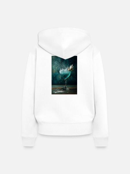 Aqua Splash Coupe Burst - Frauen Premium Bio Zip Hoodie - Weiß