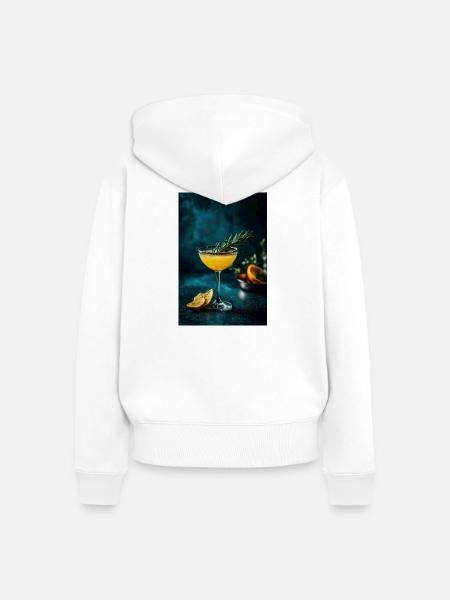 Zitrus-Rosmarin-Spritz - Frauen Premium Bio Zip Hoodie - Weiß