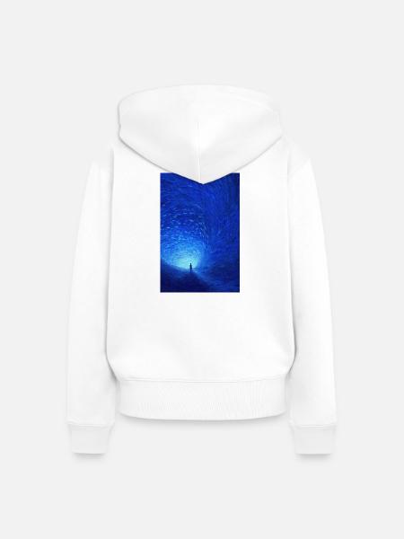 Azure Spiral Portal - Frauen Premium Bio Zip Hoodie - Weiß
