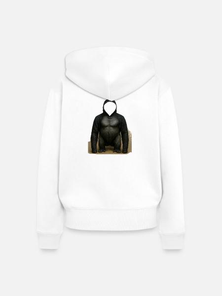 Shadow Gorilla Kapuzenpullover Design - Frauen Premium Bio Zip Hoodie - Weiß