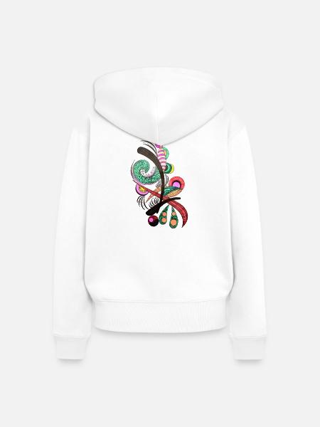 Abstrakte Farbspiralen - Frauen Premium Bio Zip Hoodie - Weiß