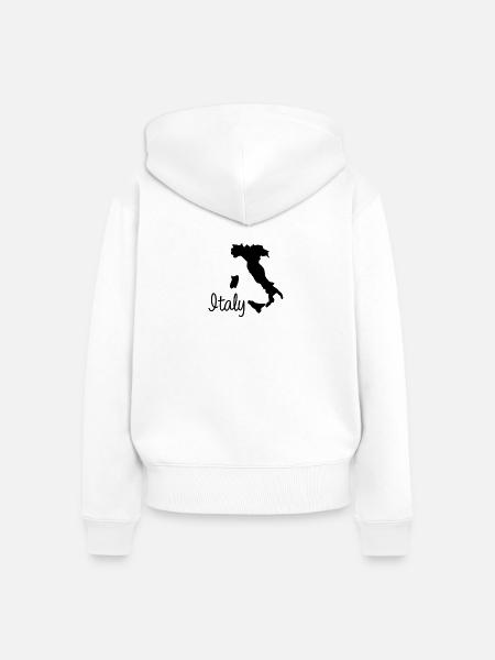Italien Silhouette Typografie - Frauen Premium Bio Zip Hoodie - Weiß