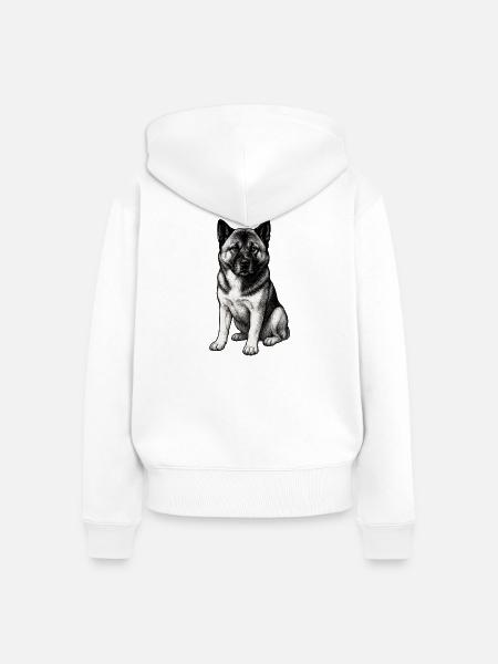 American Akita Holly - Frauen Premium Bio Zip Hoodie - Weiß