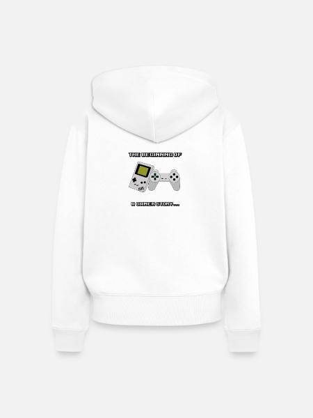 Anfang einer Gamerengeschichte - Frauen Premium Bio Zip Hoodie - Weiß