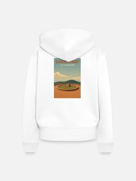 Montana de Garajonay - Frauen Premium Bio Zip Hoodie - Weiß
