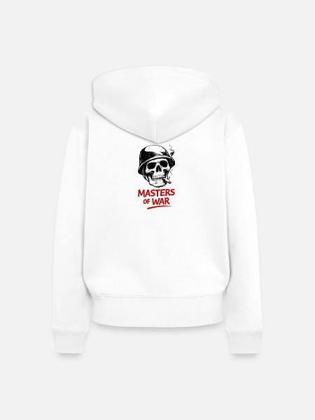 Kriegsmeister Schädel - Frauen Premium Bio Zip Hoodie - Weiß