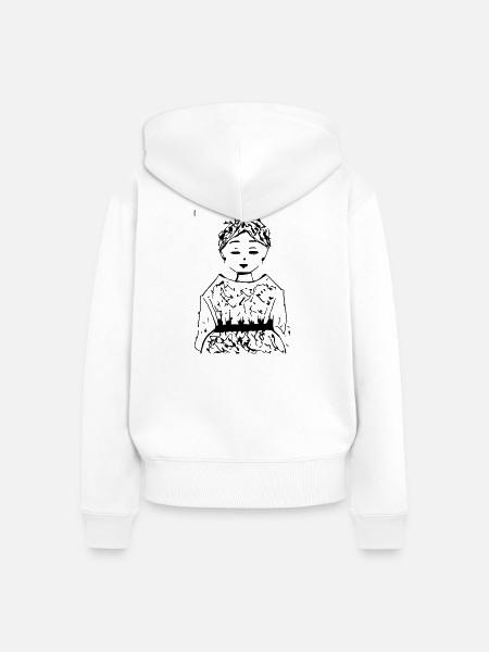 Sakura - Frauen Premium Bio Zip Hoodie - Weiß