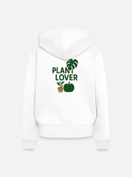 Pflanzenliebe Design - Frauen Premium Bio Zip Hoodie - Weiß