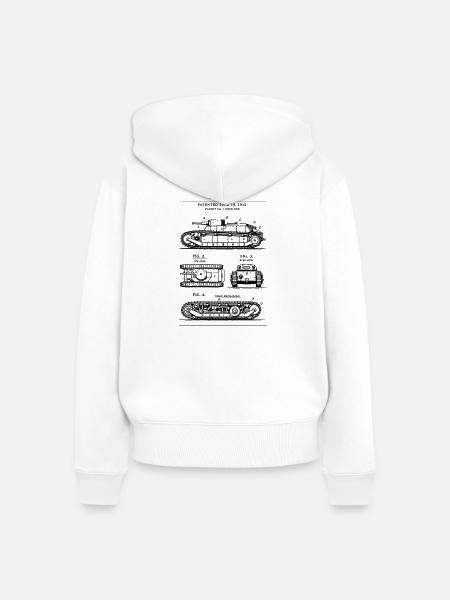 Panzerpatent-Bauplan - Frauen Premium Bio Zip Hoodie - Weiß