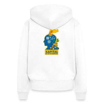 CAPITAL INÉPUISABLE - Sweat à capuche zippé Premium bio Femme - blanc - Dos - AI Model Female 172 light (172cm)