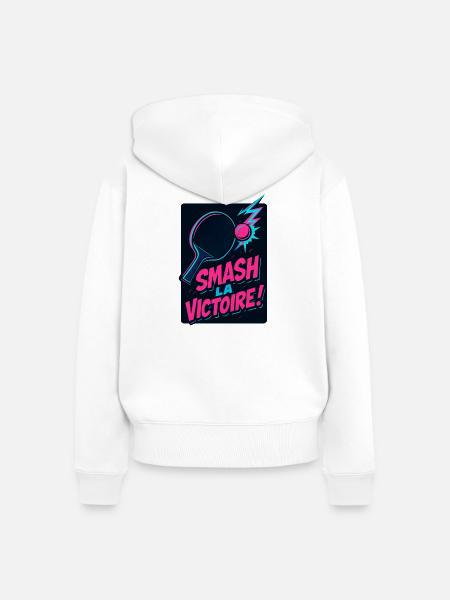 Zerstört den Sieg! Tischtennis - Frauen Premium Bio Zip Hoodie - Weiß