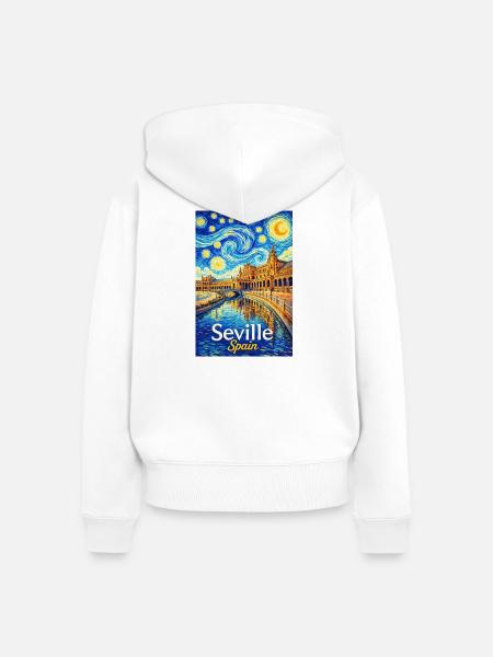 Seville Spain - Frauen Premium Bio Zip Hoodie - Weiß