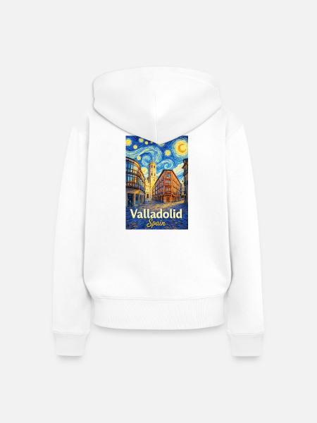 Valladolid Spain - Frauen Premium Bio Zip Hoodie - Weiß