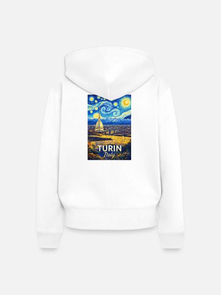 Turin, Italien. - Frauen Premium Bio Zip Hoodie - Weiß