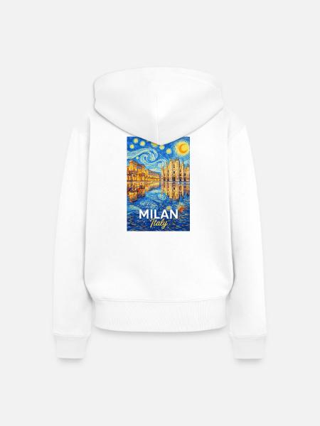 Mailand, Italien. - Frauen Premium Bio Zip Hoodie - Weiß
