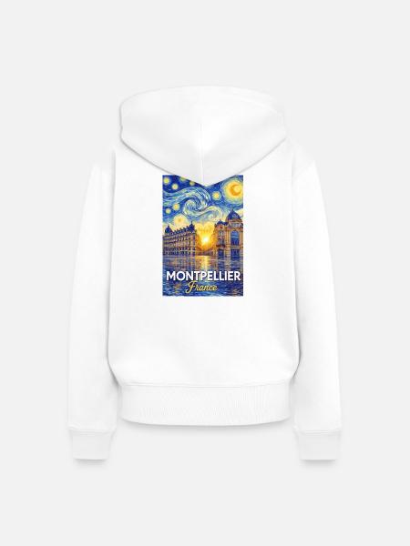 Montpellier, Frankreich - Frauen Premium Bio Zip Hoodie - Weiß