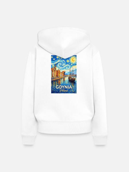 Gdynia, Polen - Frauen Premium Bio Zip Hoodie - Weiß