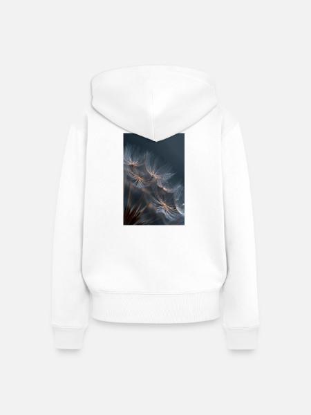 Löwenzahn-Tau - Frauen Premium Bio Zip Hoodie - Weiß
