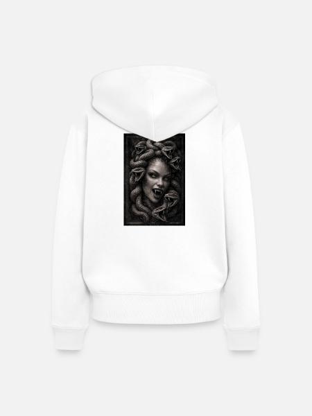 Medusa - Frauen Premium Bio Zip Hoodie - Weiß