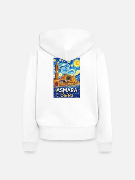 Asmara Eritrea Sternenstadt - Frauen Premium Bio Zip Hoodie - Weiß