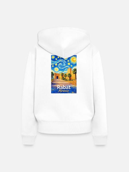 Rabat Morocco Starry Night - Frauen Premium Bio Zip Hoodie - Weiß