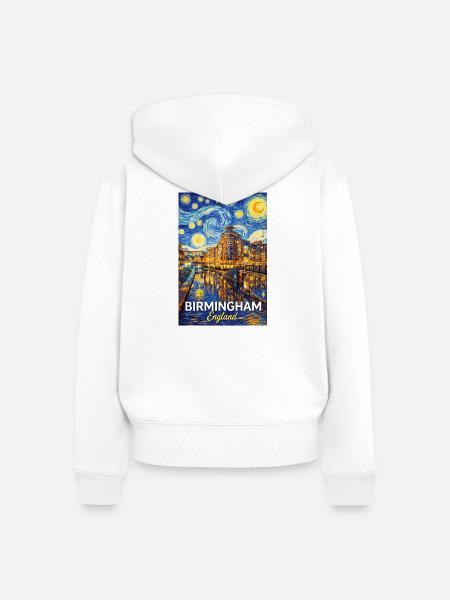 Birmingham England Sternennacht - Frauen Premium Bio Zip Hoodie - Weiß