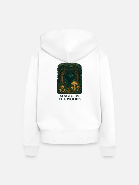 Waldzauber Pilzlandschaft - Frauen Premium Bio Zip Hoodie - Weiß