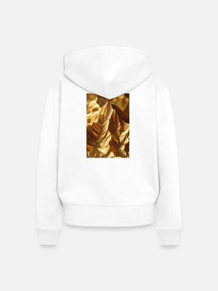 Golden Ridge Abstrakter Berg - Frauen Premium Bio Zip Hoodie - Weiß
