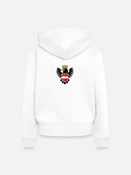 AUSTRIA Identy - Frauen Premium Bio Zip Hoodie - Weiß