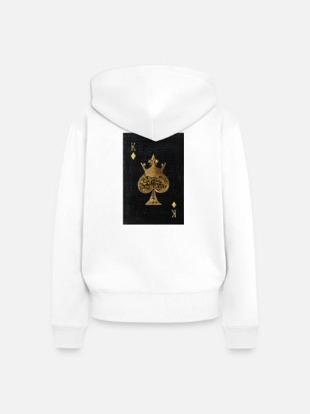 Vergoldeter Pik-König - Frauen Premium Bio Zip Hoodie - Weiß