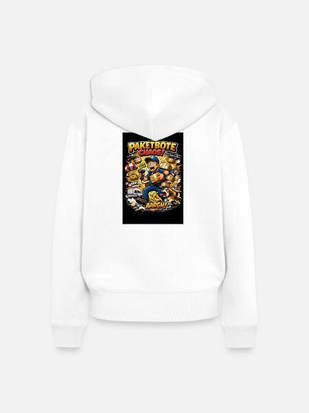 Paketbote Chaos Action - Frauen Premium Bio Zip Hoodie - Weiß